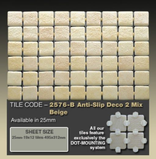 2576-B Anti-Slip Deco 2 Mix Beige   